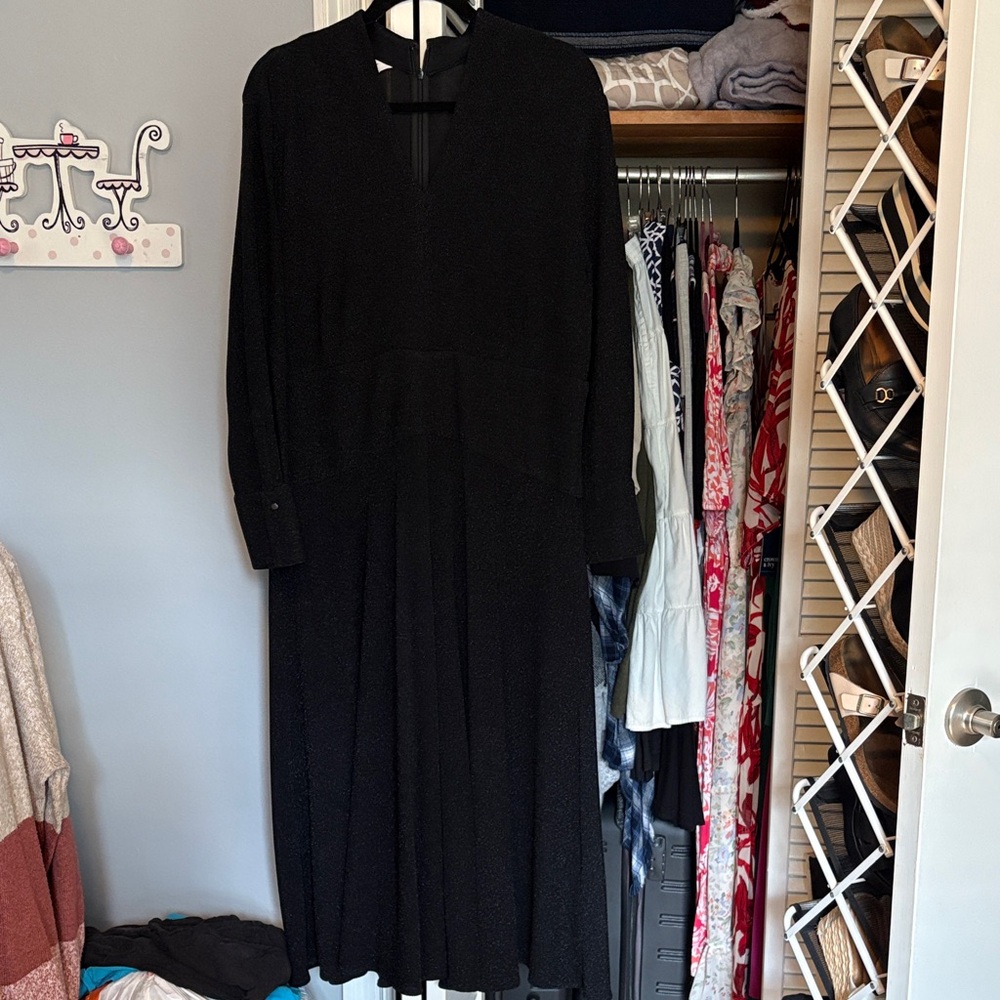 Misook Classic Black Midi Dress